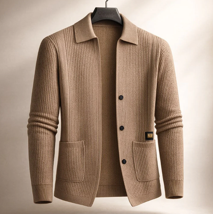 Velworn Men’s Casual Jacket – Soft Textured Fabric