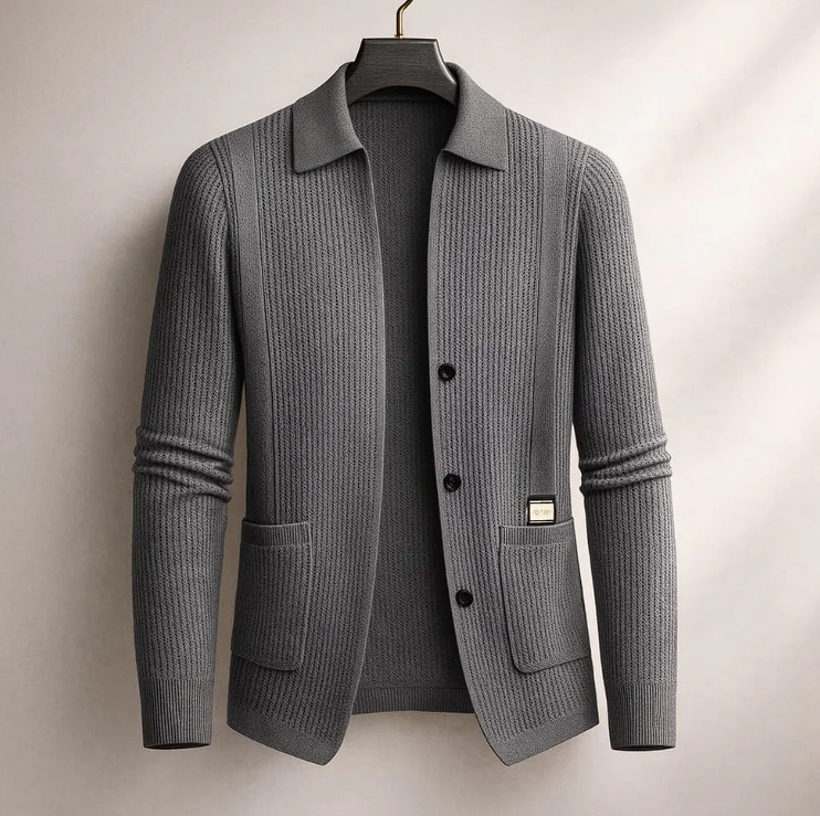 Velworn Men’s Casual Jacket – Soft Textured Fabric