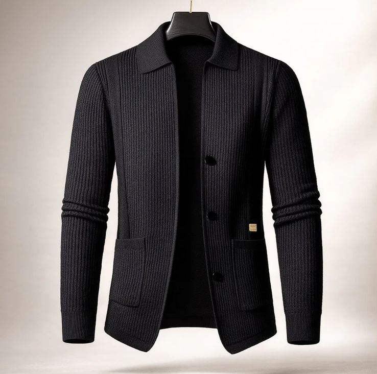 Velworn Men’s Casual Jacket – Soft Textured Fabric