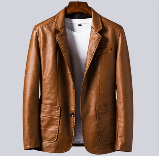 Velworn Men’s Vegan Leather Jacket – Casual Regular Fit